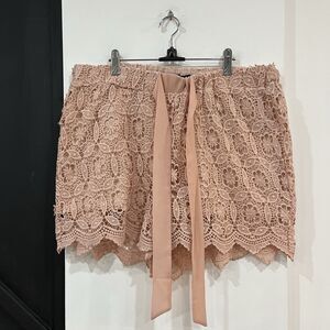 Torrid Pink Lace Shorts Tie Front Cottage Size 1X Plus